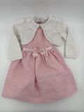 Baby Biscolli Baby Dress 12-18m Pink and White