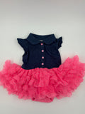 George Baby Dress 0-3m Dark Blue and Pink
