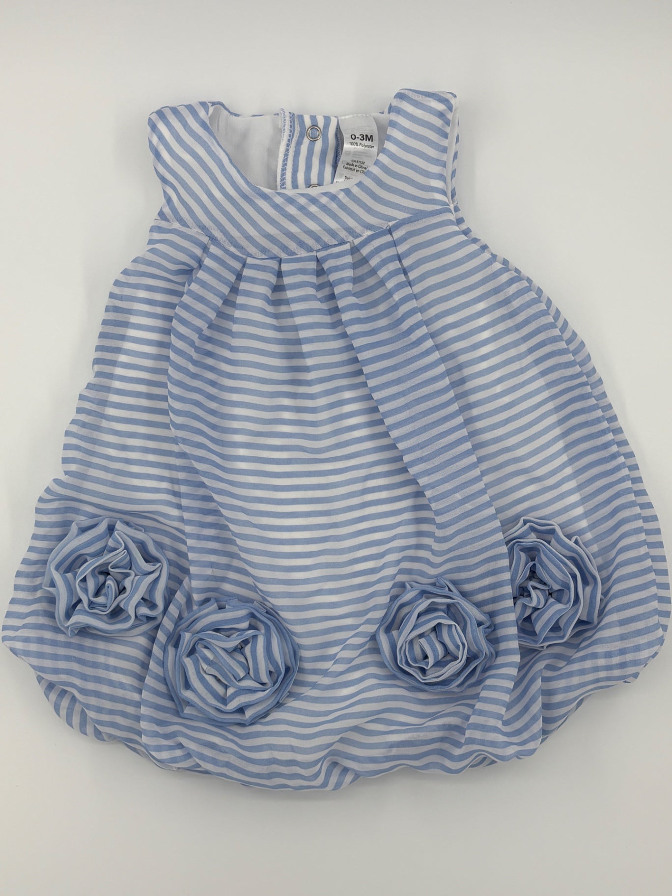0-3m George Dress Blue and White