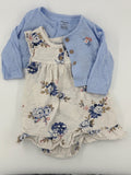 Carter's Baby Dress 3-6m Cream and Navy Blue