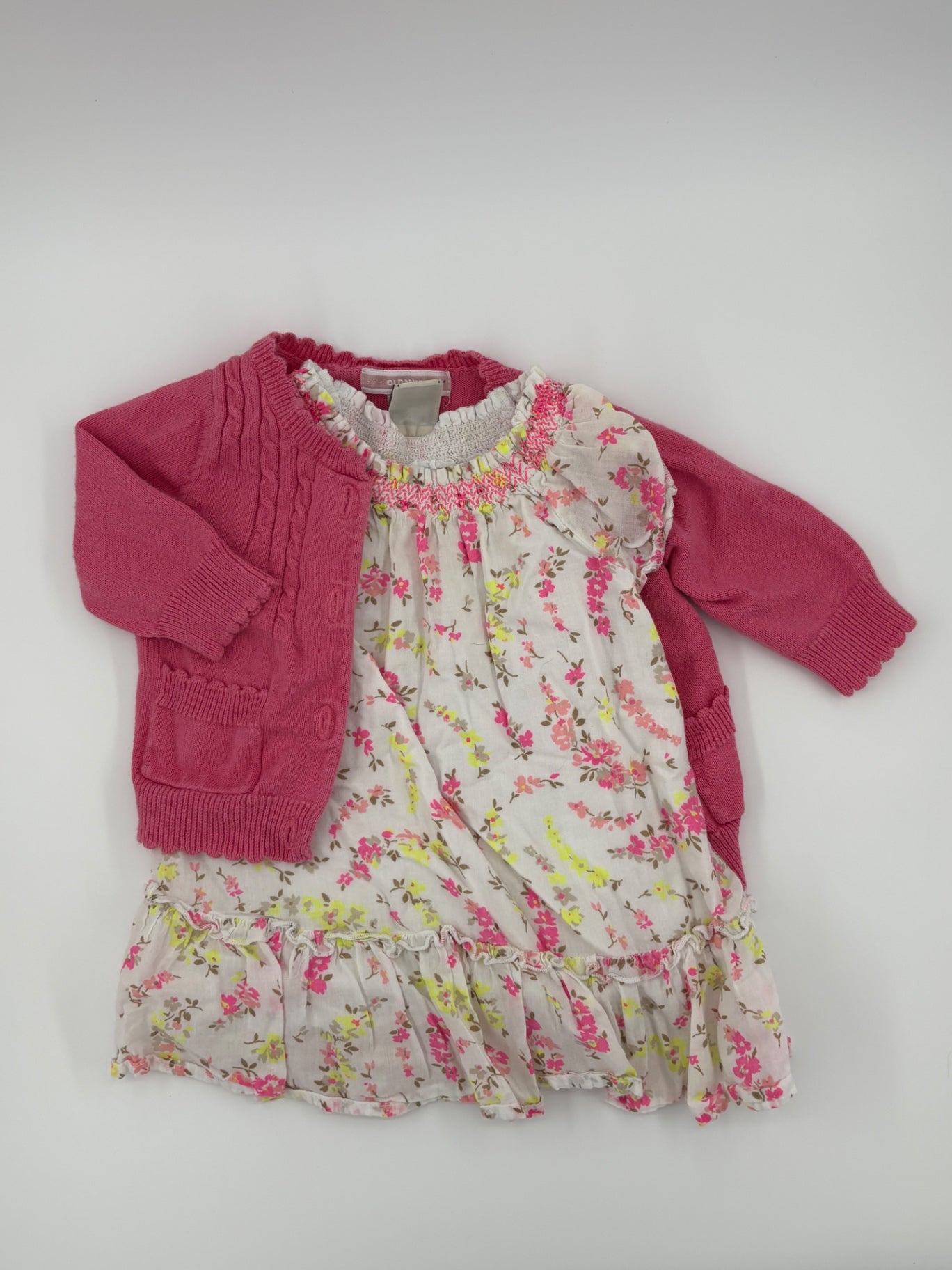 3-6m Old Navy Baby Dress Pink and White