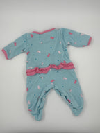 Child of Mine Baby Sleeper Newborn Light Blue with Pink and White