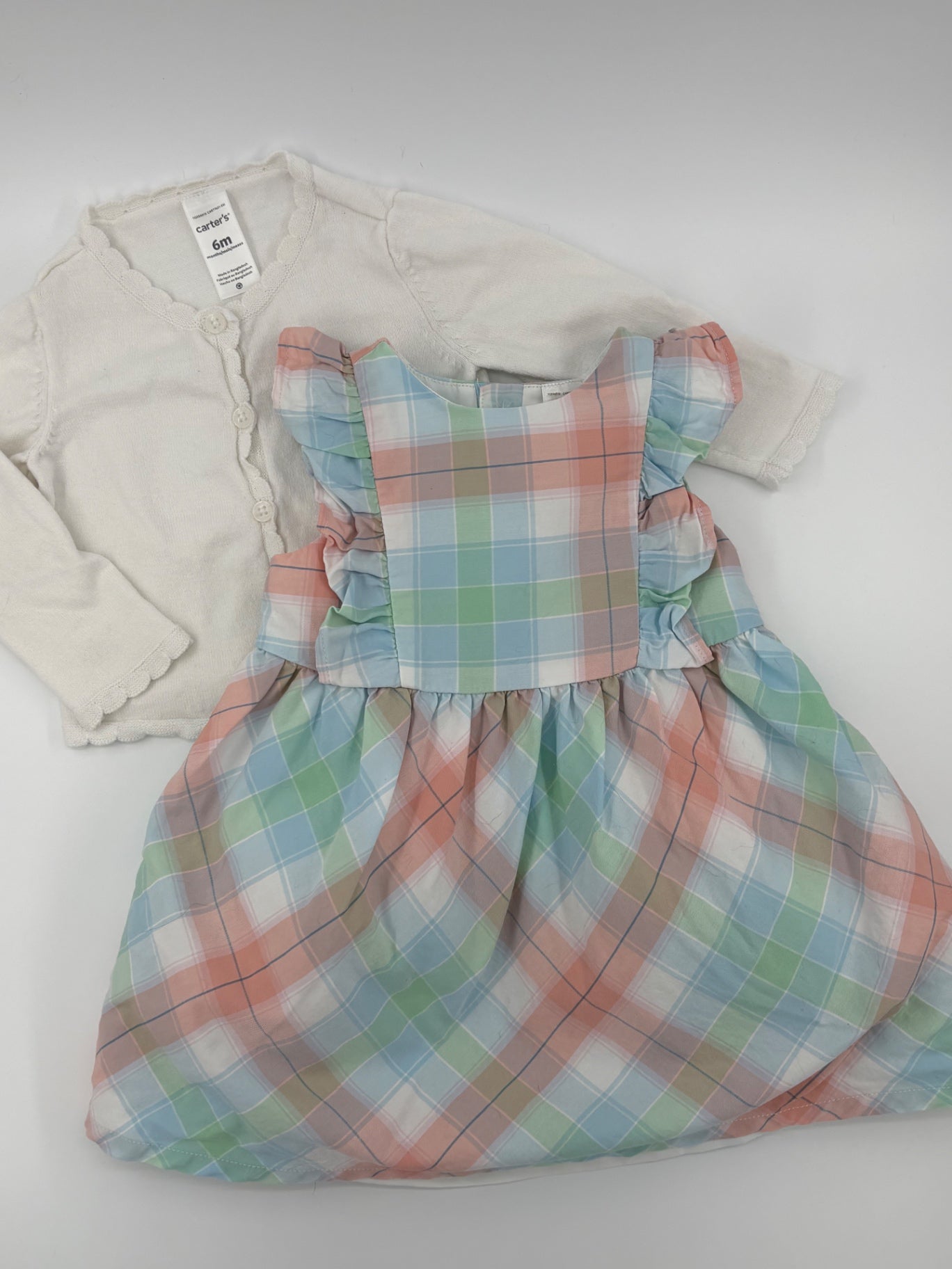 Carter's Baby Dress 3-6m Multicolor (Pink, Blue, Green, Beige)