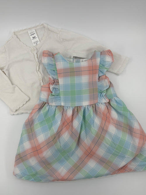 Carter's Baby Dress 3-6m Multicolor (Pink, Blue, Green, Beige)