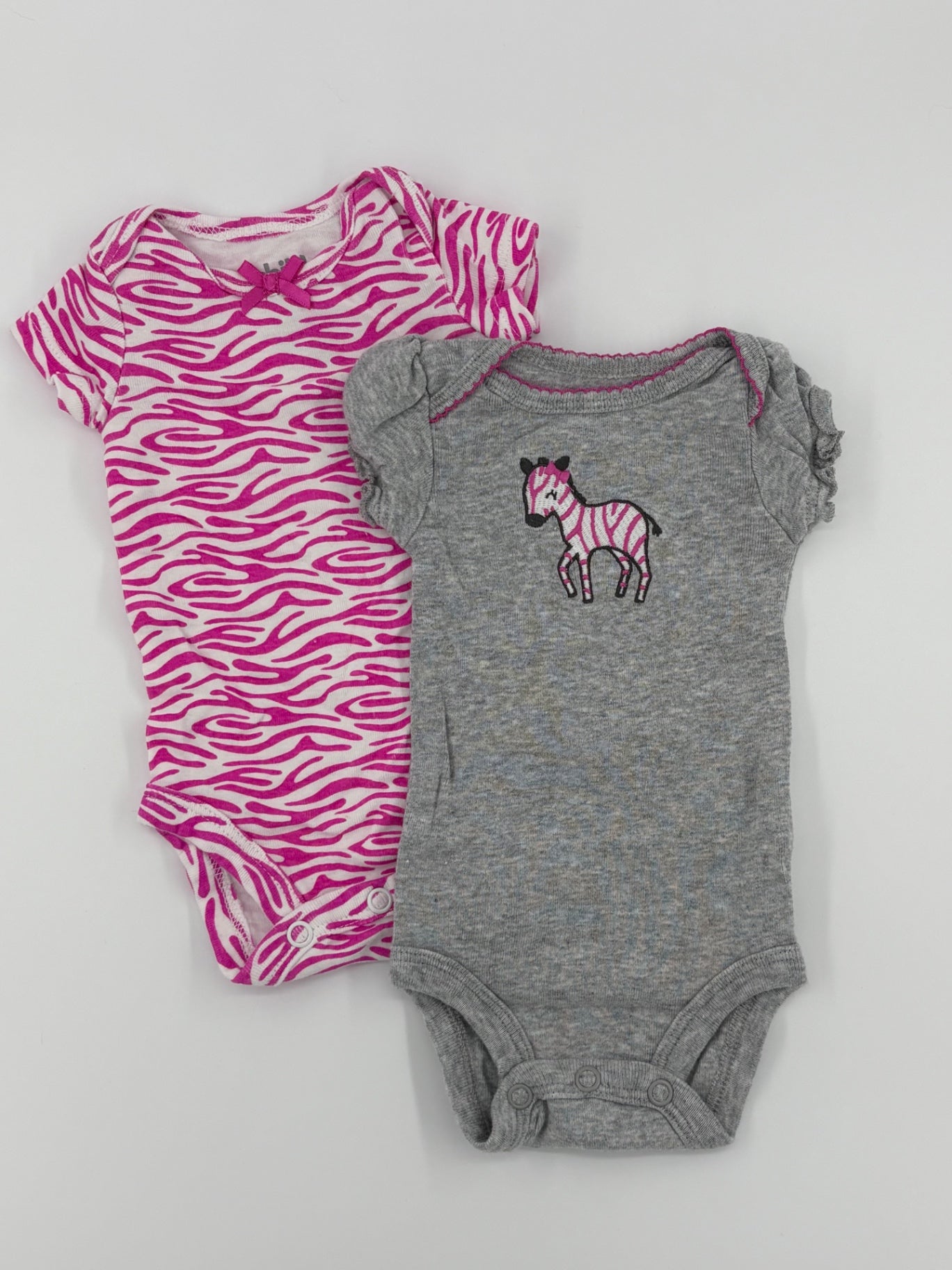 Child of Mine Baby Bodysuit Newborn Gray and Pink