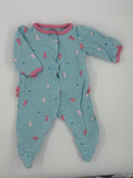 Child of Mine Baby Sleeper Newborn Light Blue with Pink and White