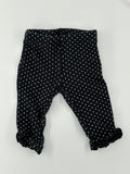 Child of Mine Baby Pants Newborn Black with white polka dots