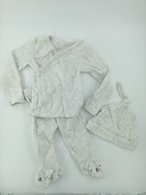 0-3m Carter's 2-Piece Set: Shirt and Pants- Light Gray