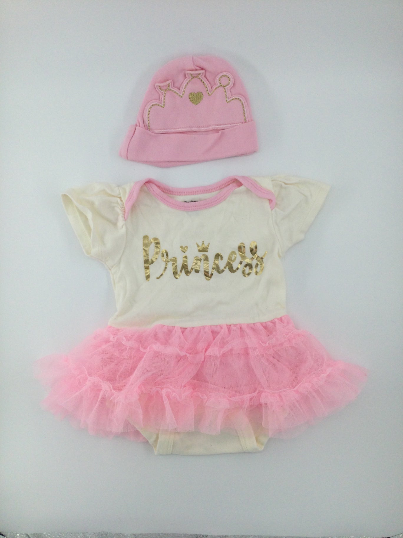 Gerber Baby Dress 0-3m Cream and Pink