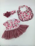 Nicole Miller New York Baby Dress 0-3m Pink and Burgundy