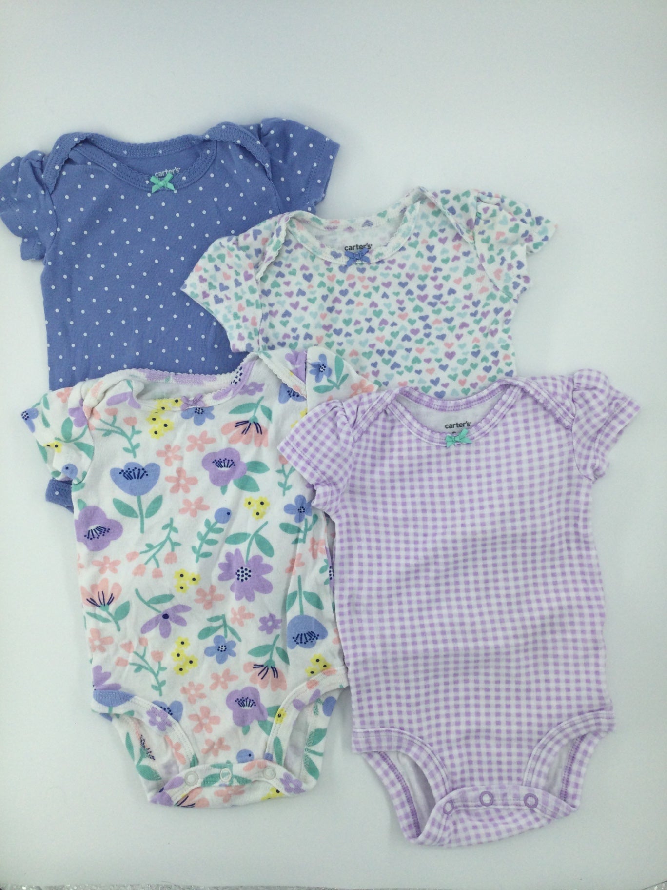 Carter's Baby Bodysuit 0-3m White with multicolor floral pattern