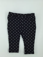 Joe Fresh Baby Pants 3-6m Black with white polka dots