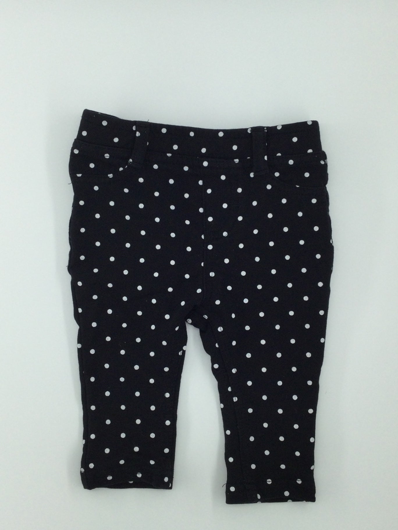 Joe Fresh Baby Pants 3-6m Black with white polka dots