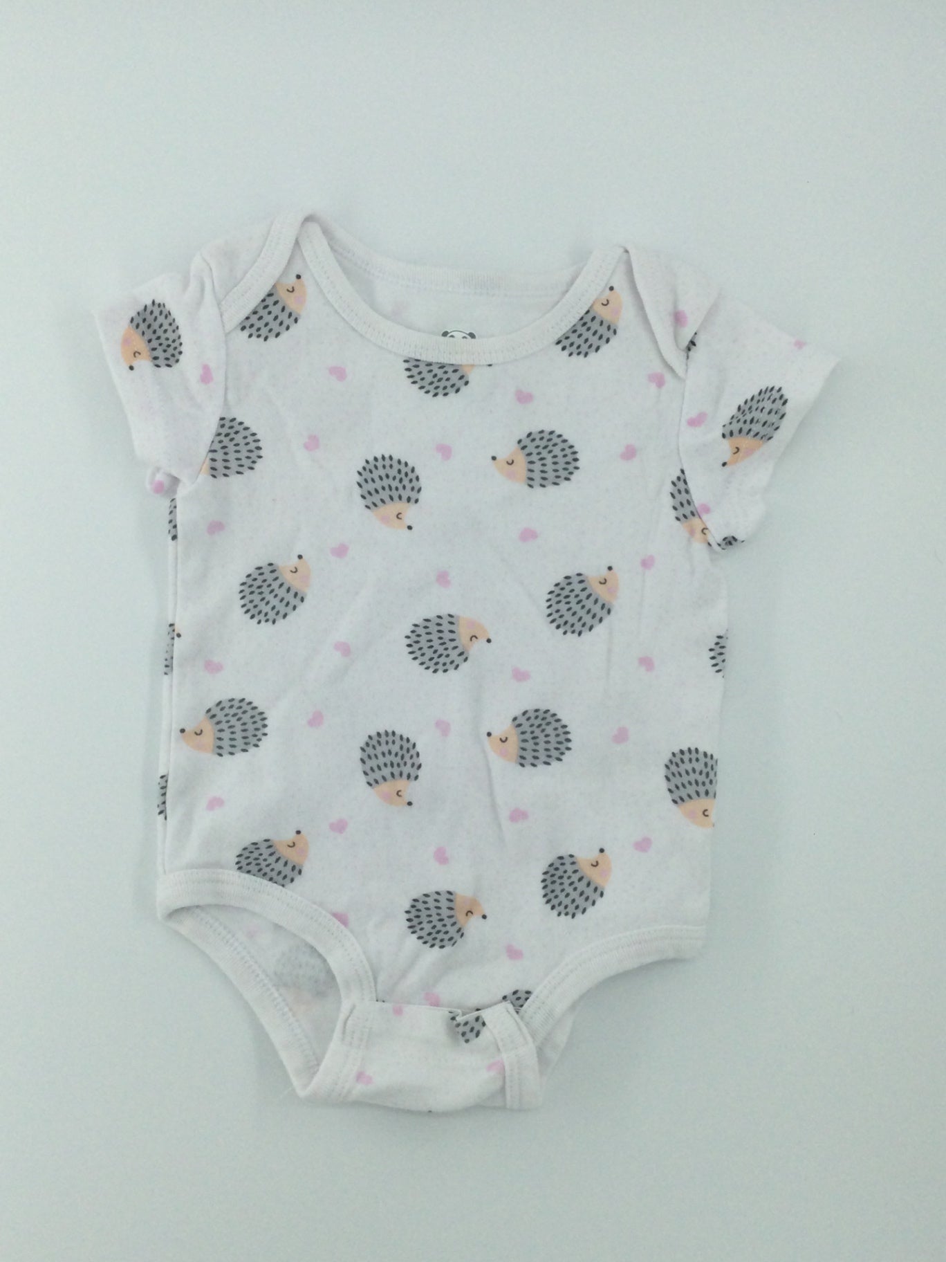 Rococo Baby Bodysuit 3-6m White with black, beige, and pink accents