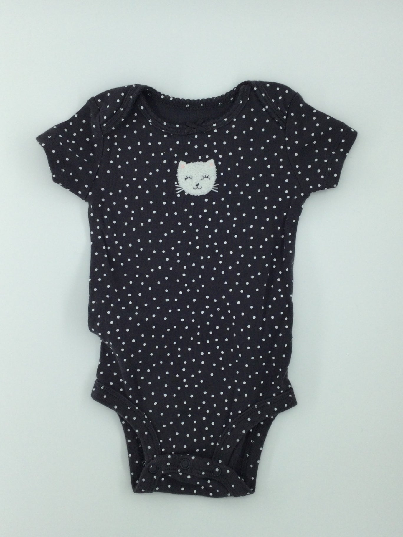 Carter’s Baby Bodysuit 3-6m Black with white polka dots