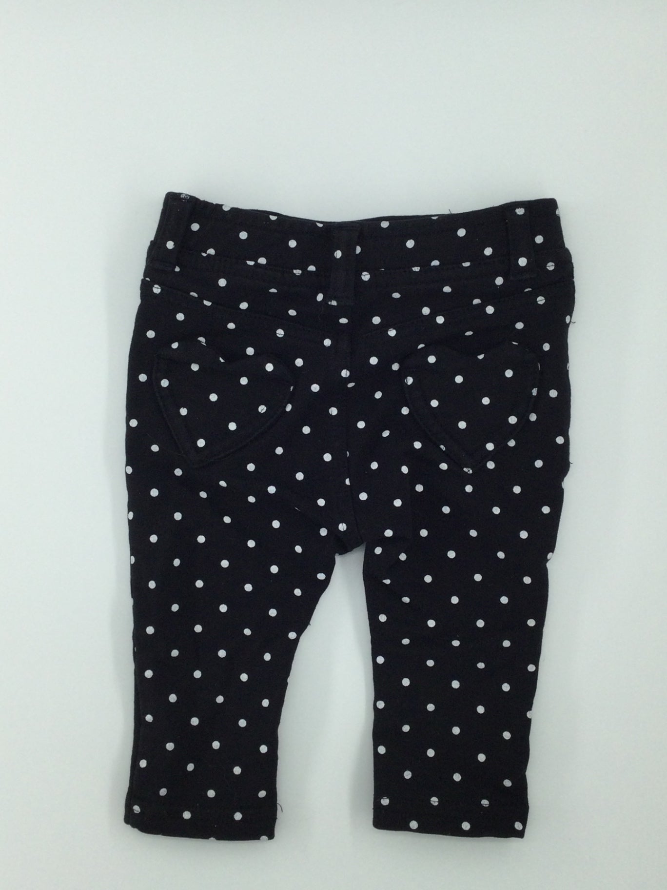 Joe Fresh Baby Pants 3-6m Black with white polka dots