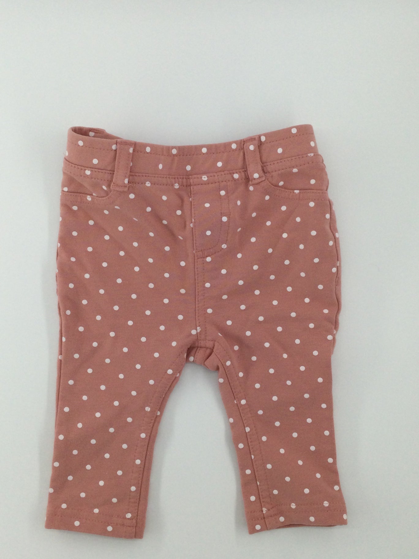 Joe Fresh Baby Pants 3-6m Pink with white polka dots