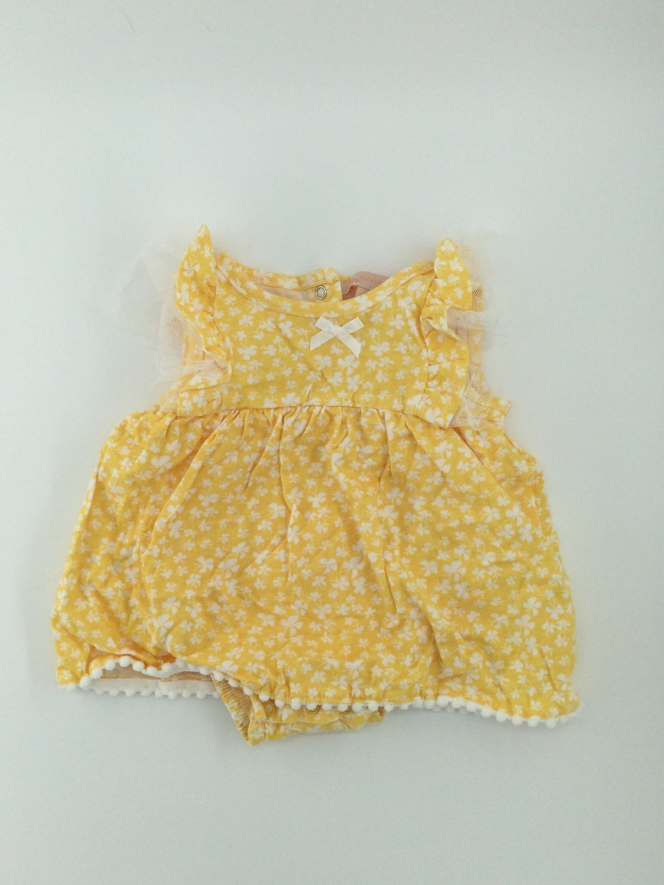 Tutu Couture Baby Romper 3-6m Yellow