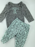 George Baby Outfit 3-6m Grey and Blue