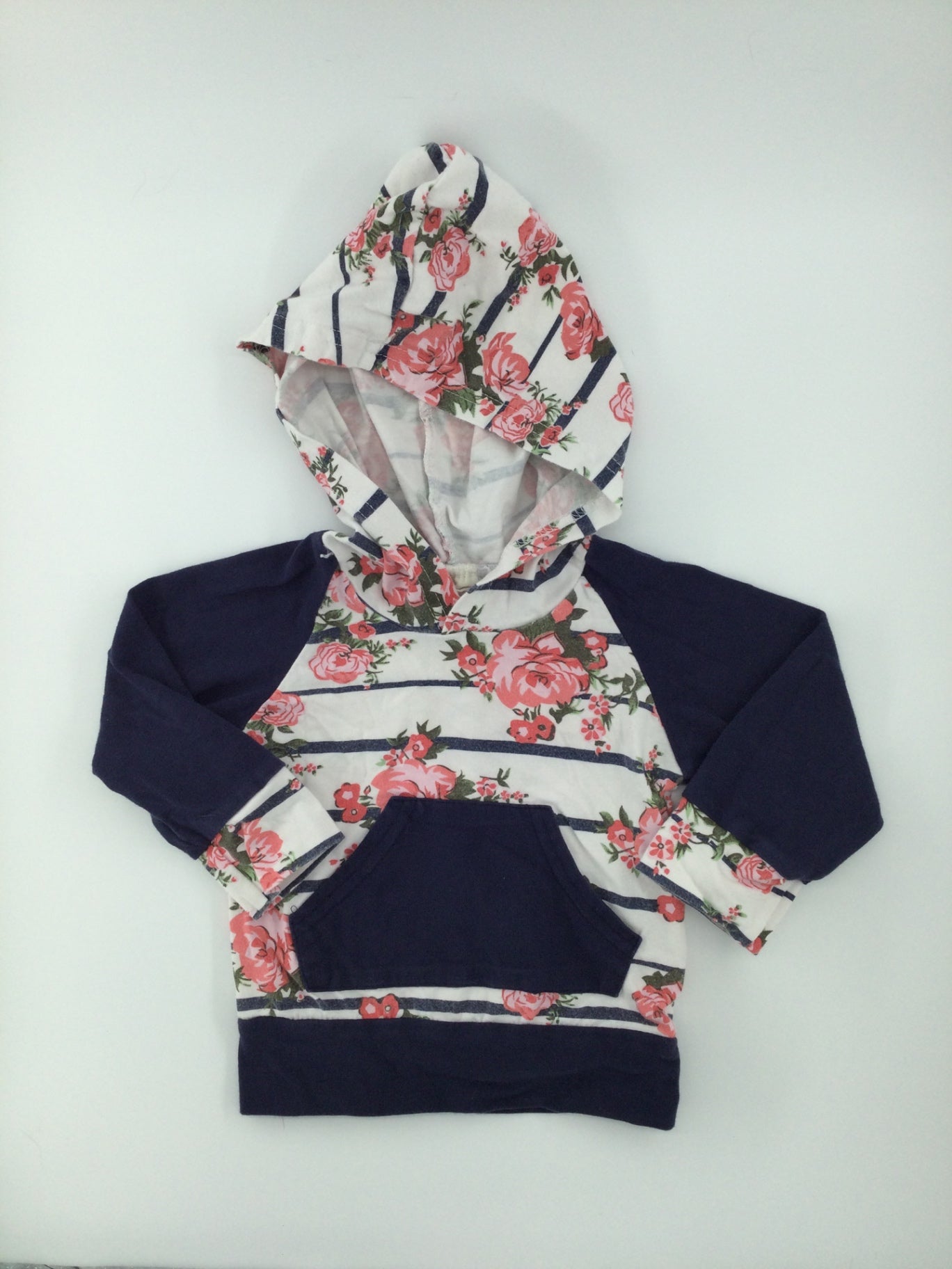 Unknown Baby Hoodie 3-6m White and Navy blue