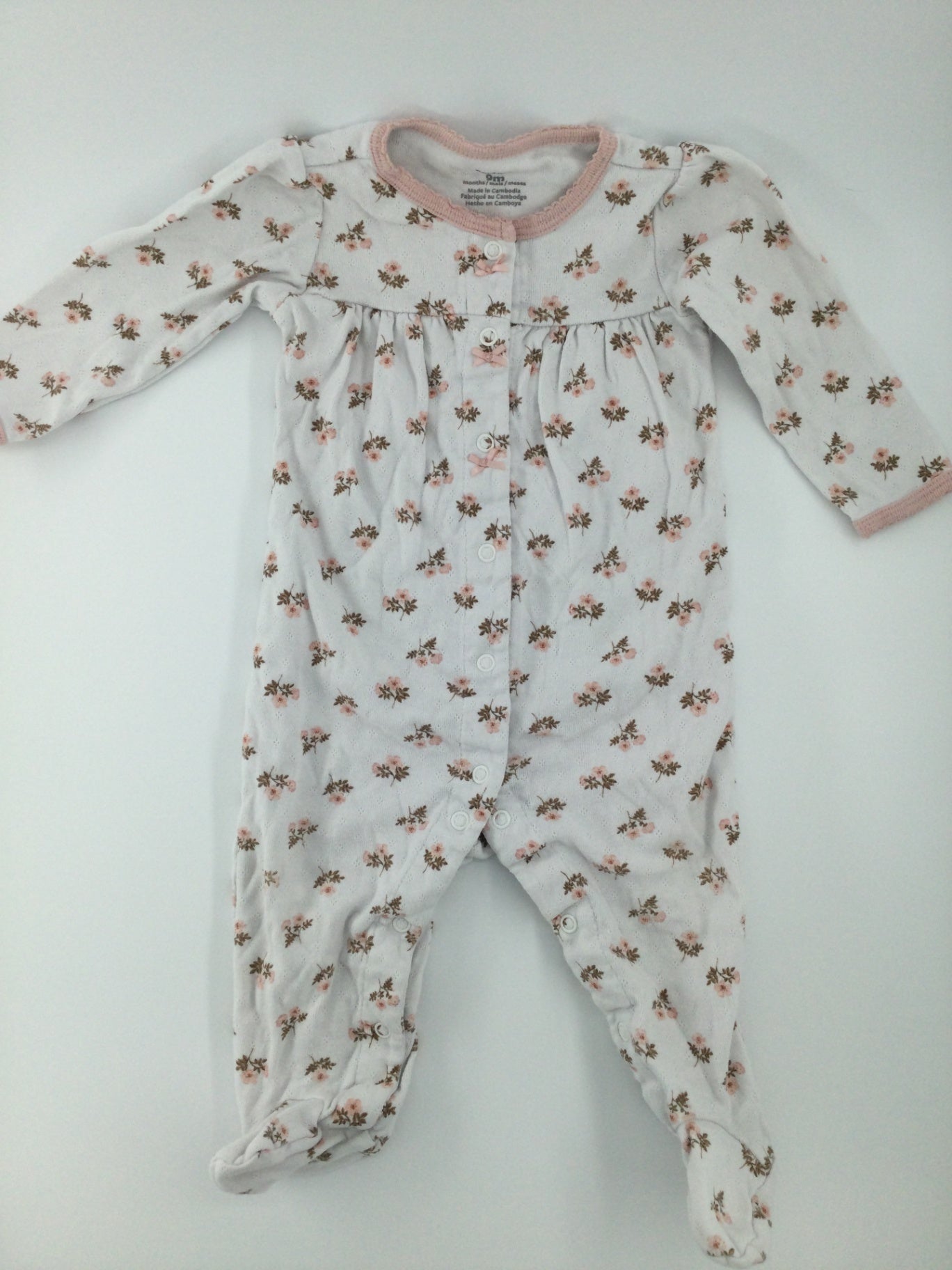 Carter’s Baby Sleeper 6-9m White w/ Pink Floral