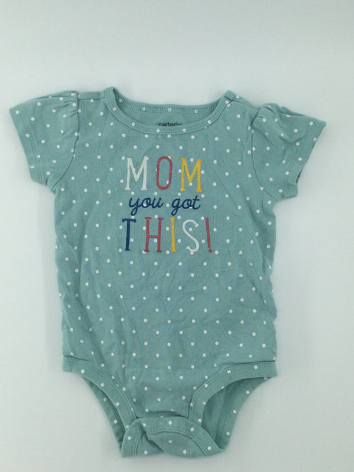 Carter's Baby Bodysuit 6-9m Blue w/ Polka Dots