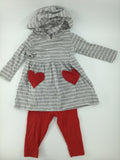 Carter’s Baby Outfit 6-9m Gray Striped Top and Red Pants
