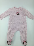 Little Me Baby Sleeper Pink Polka Dot w/ Monkeys