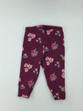 Carter’s Baby Pants 6-9m Burgundy w/ Floral Pattern