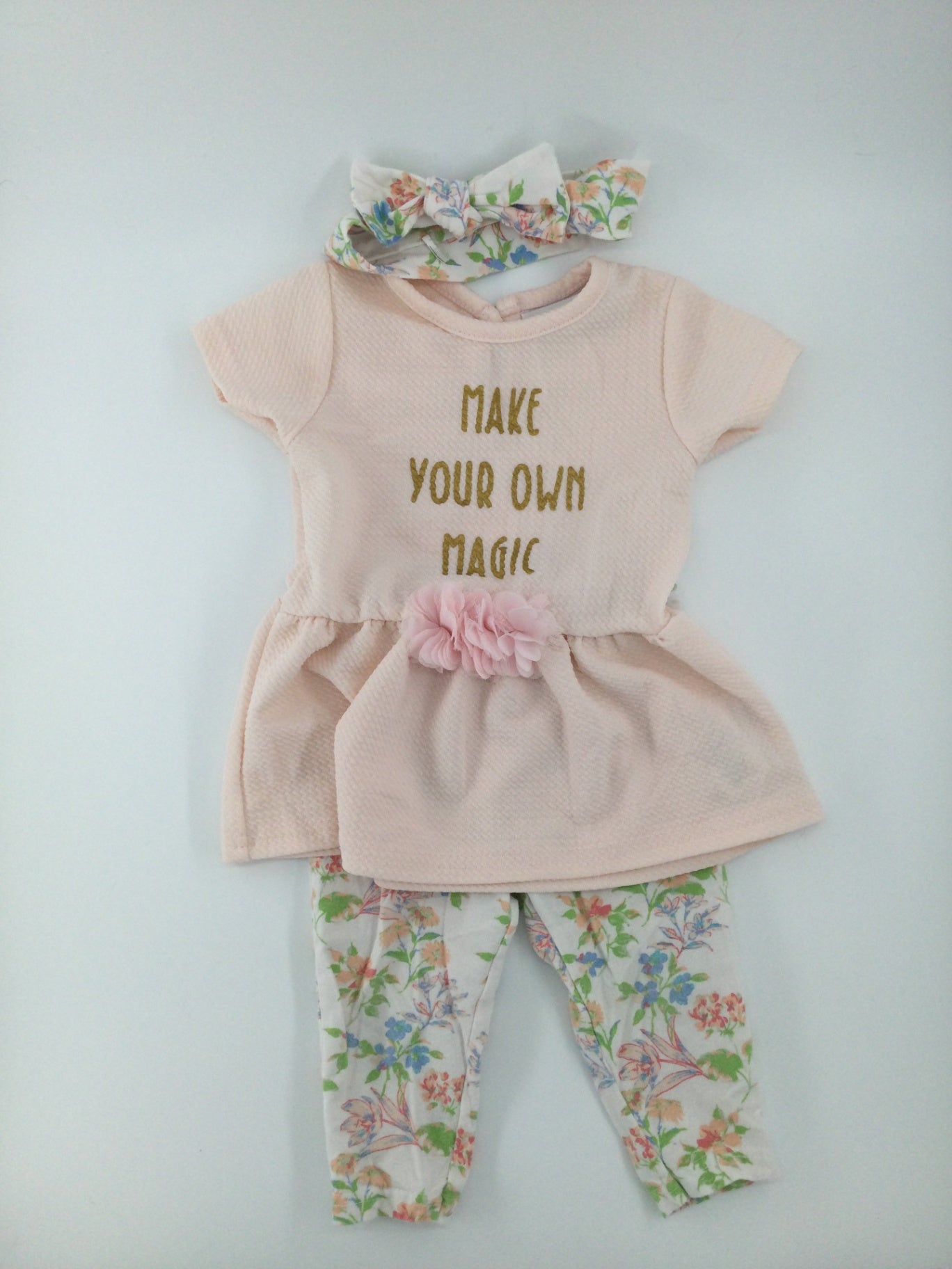 Catherine Malandrino Baby Outfit 6-9m Pink and Floral