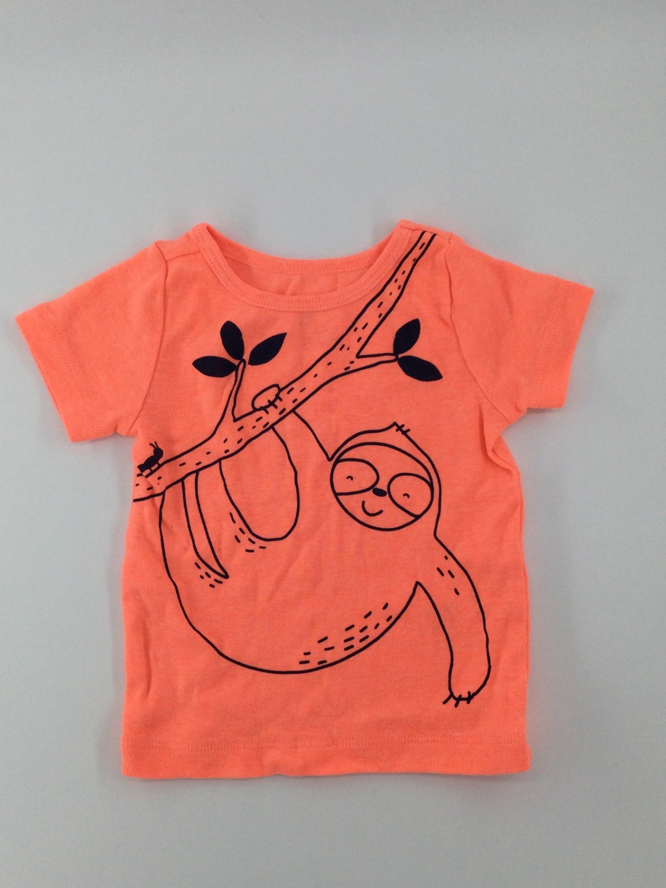 Carter’s Baby Shirt 6-9m Neon Orange Sloth