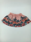 OshKosh B'gosh Baby Skirt 6-9m Coral w/ Palm Tree-Hibiscus