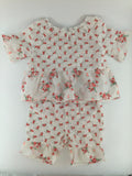 Baby GAP Baby Outfit 6-12m White w/ Pink Floral print