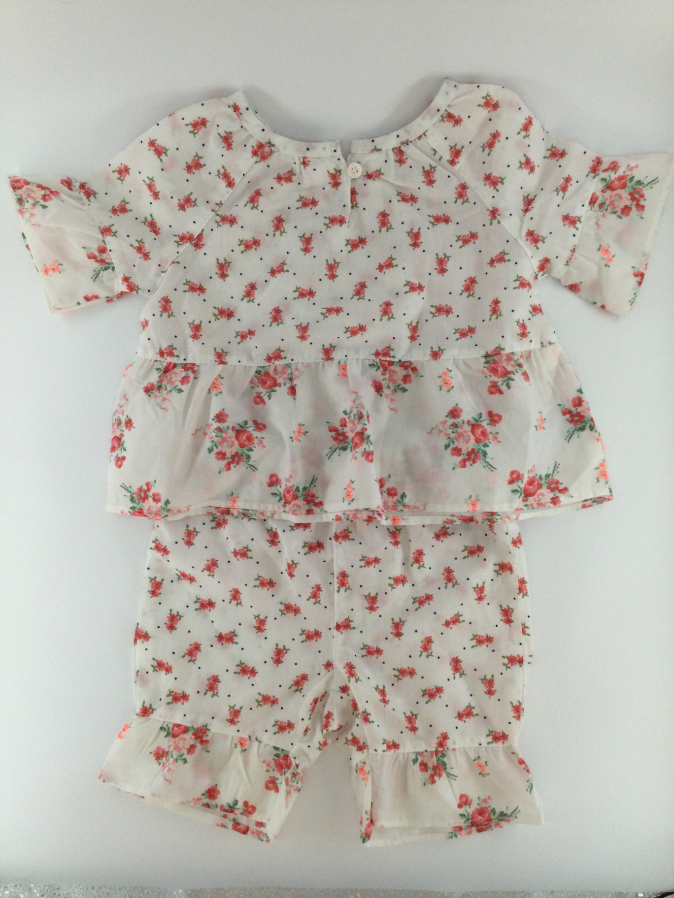 Baby GAP Baby Outfit 6-12m White w/ Pink Floral print