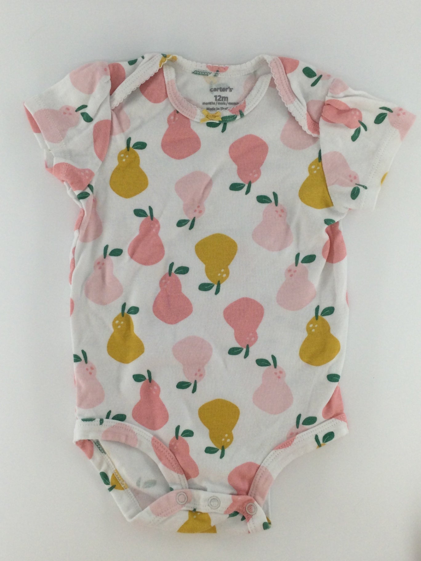 Carter's Baby Bodysuit 9-12m White w/ Pear Print