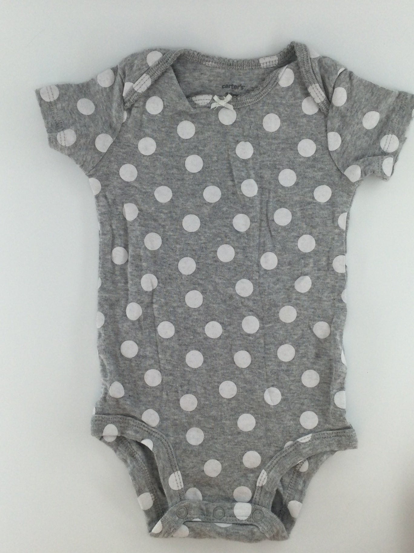 Carter's Baby Bodysuit 9-12m Gray w/ Polka Dots