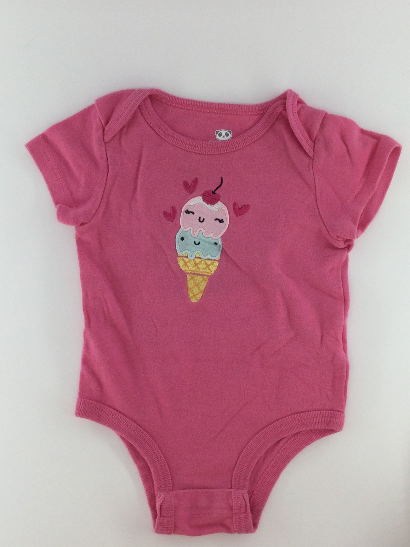 Rococo Baby Bodysuit 6-12m Pink w/ Ice Cream