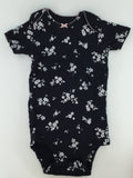 Carter’s Baby Bodysuit 9-12m Black w/ White Floral Print