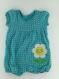 Carter's Baby Romper 9-12m Turquoise w/ Flower