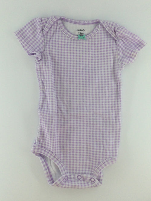 Carter's Baby Bodysuit 9-12m Lavender Plaid