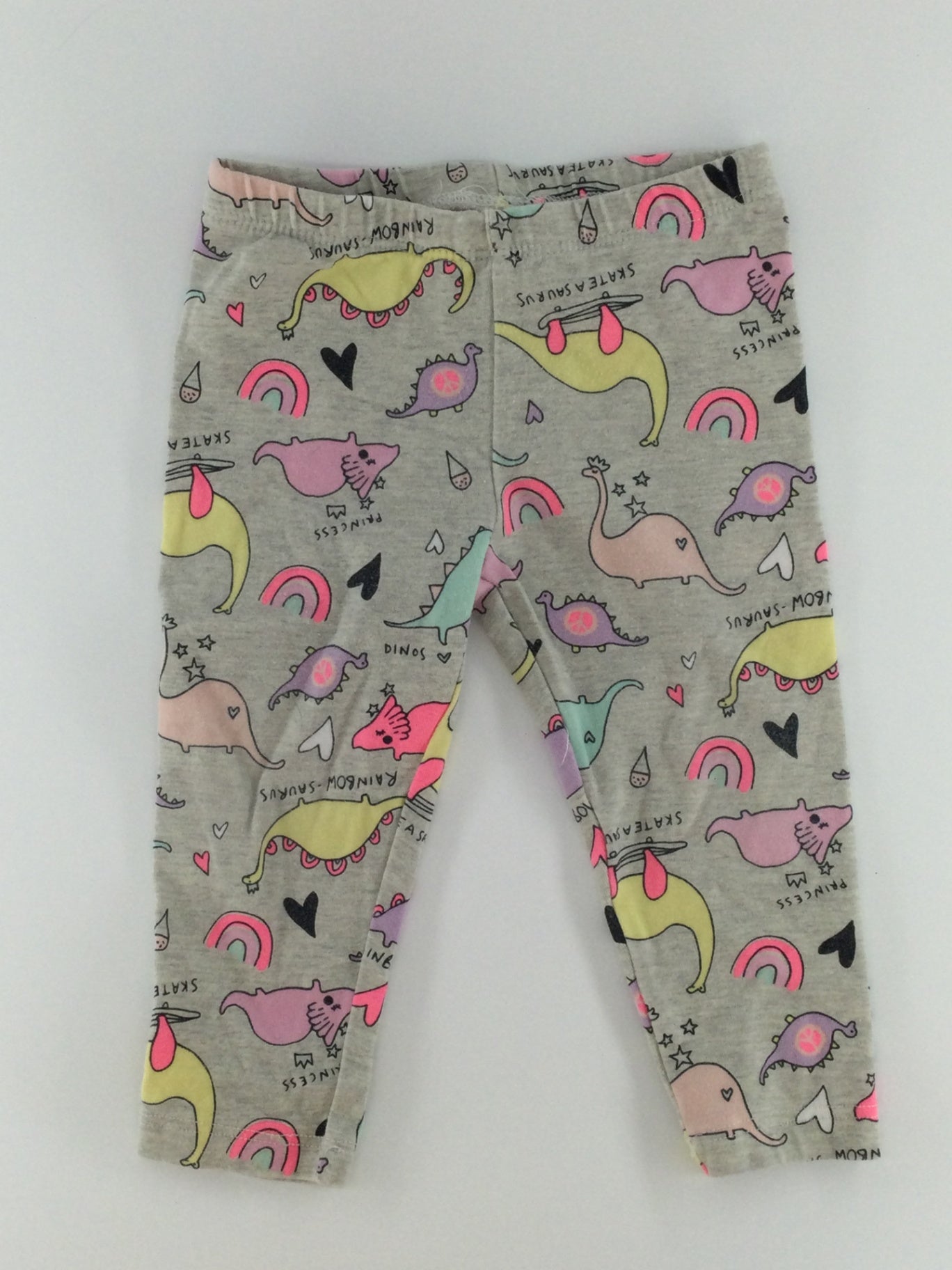 OshKosh B'gosh Baby Leggings 9-12m Gray w/ Dinosaurs