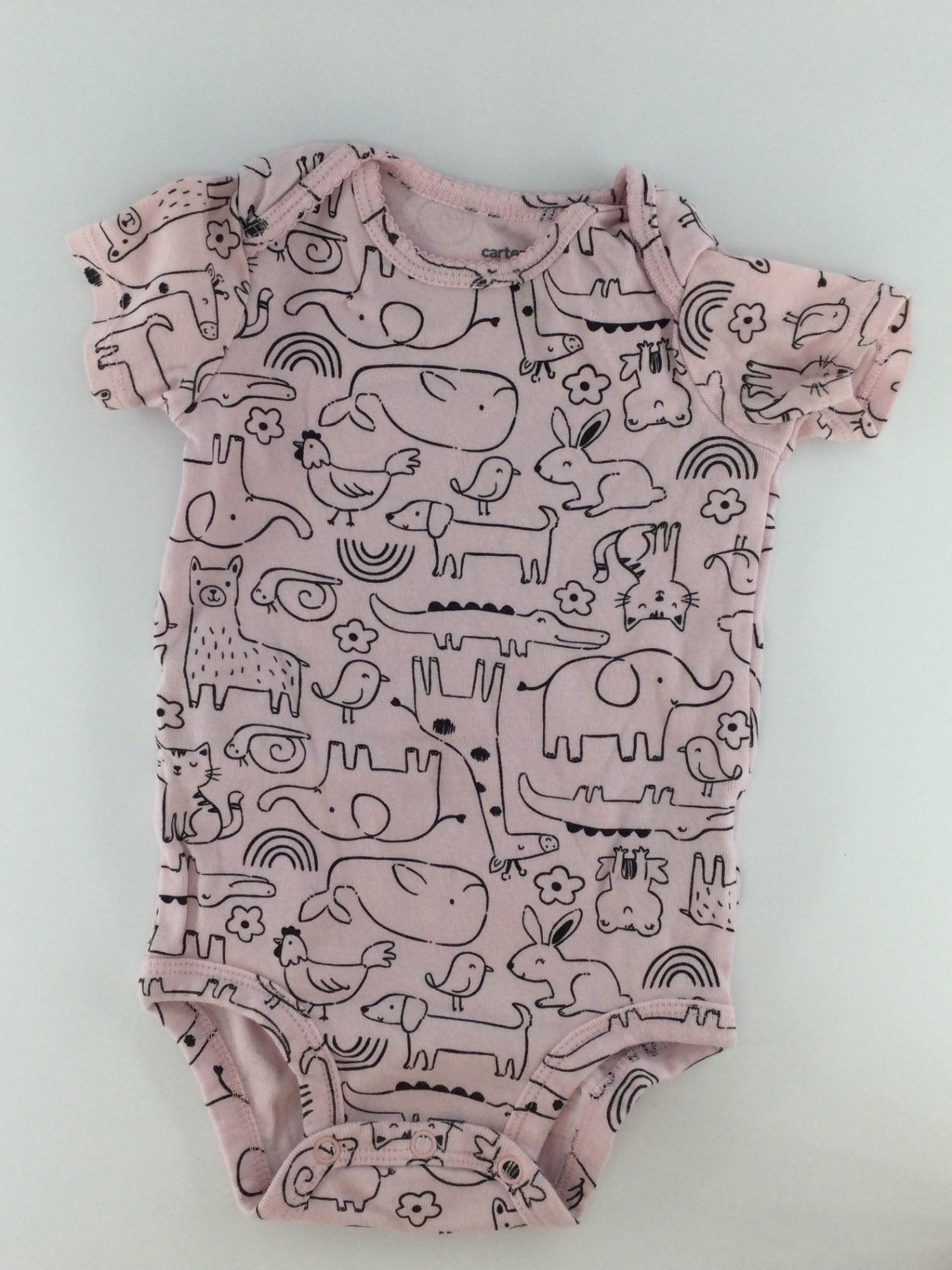 Carter’s Baby Bodysuit 9-12m Pink Animal Print