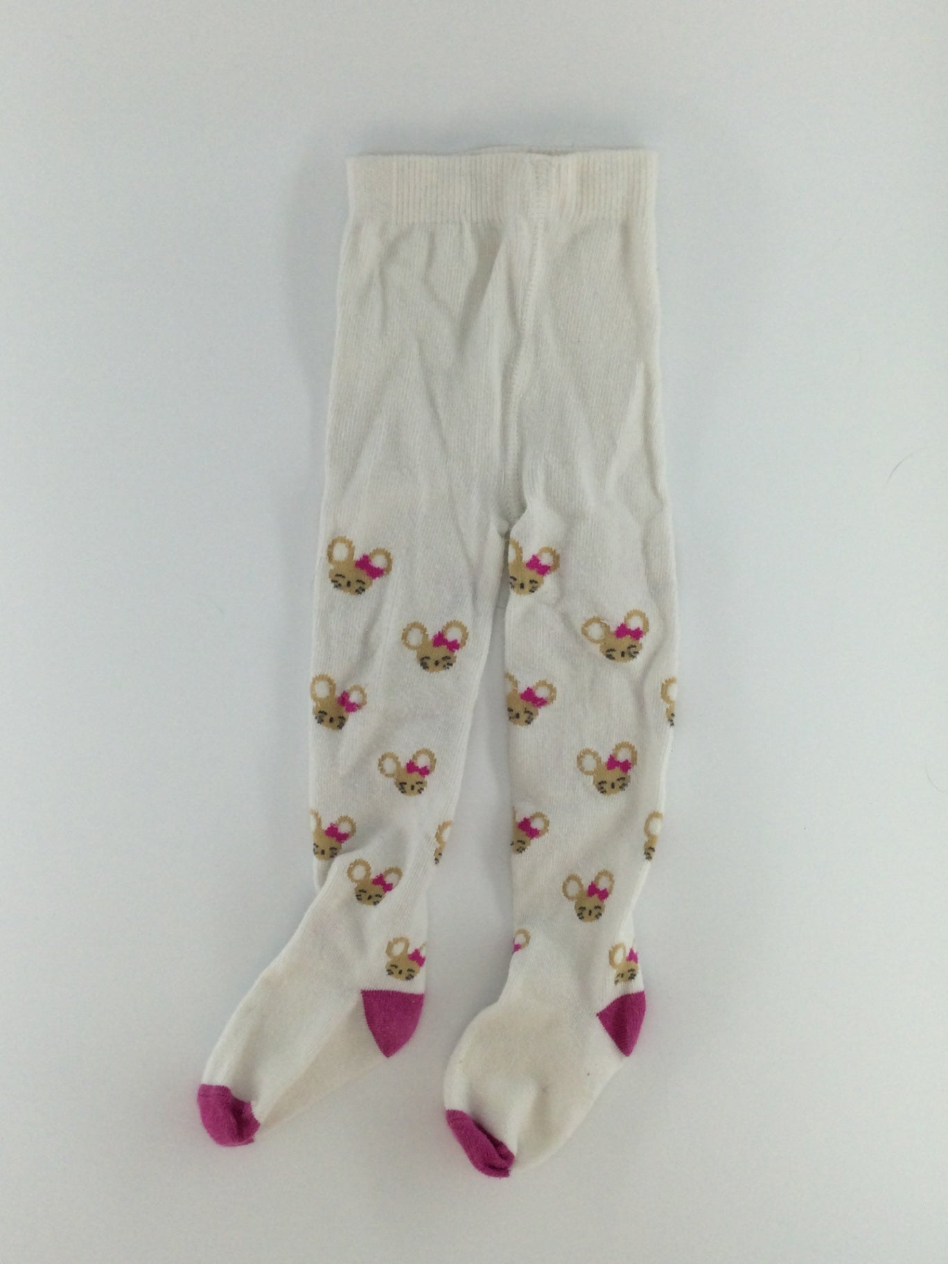 Gymboree Baby Baby Tights 6-12m Cream w/ Mouse Print