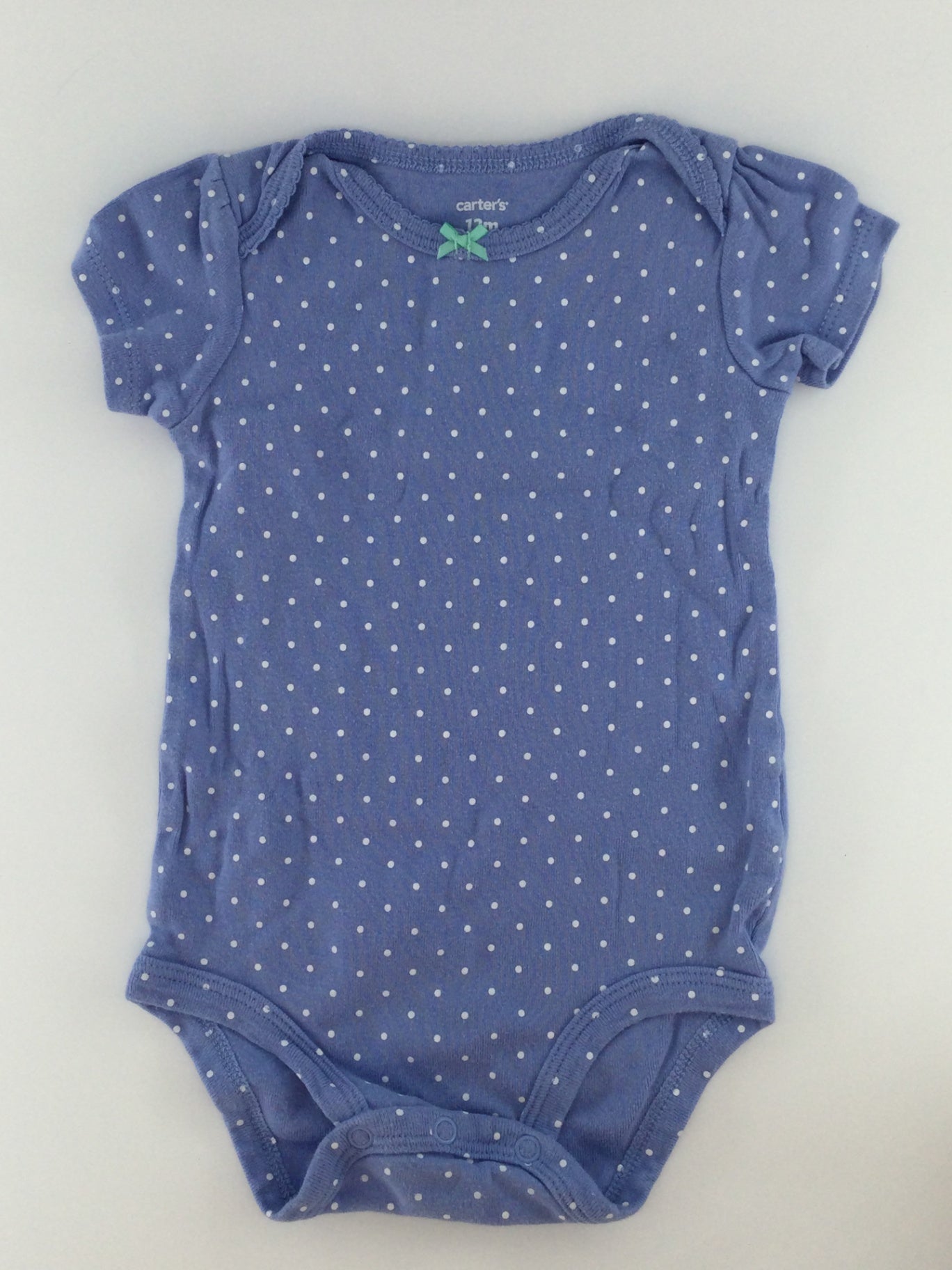 Carter's Baby Bodysuit 9-12m Blue w/ Polka Dots