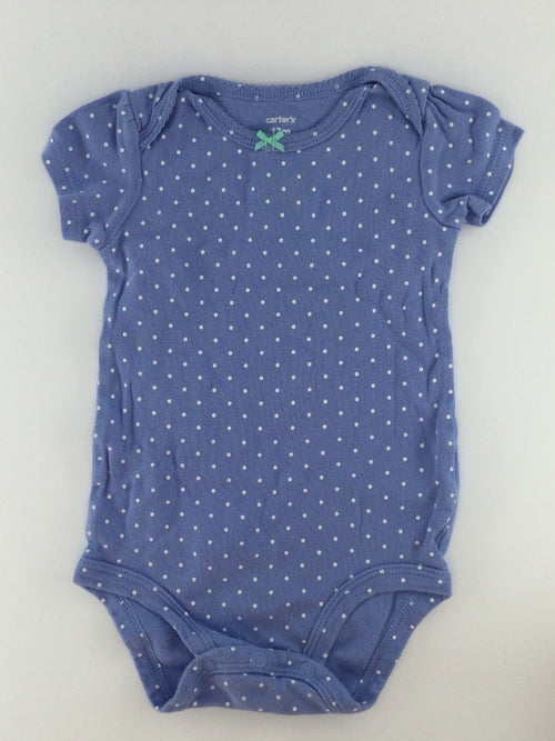 Carter's Baby Bodysuit 9-12m Blue w/ Polka Dots
