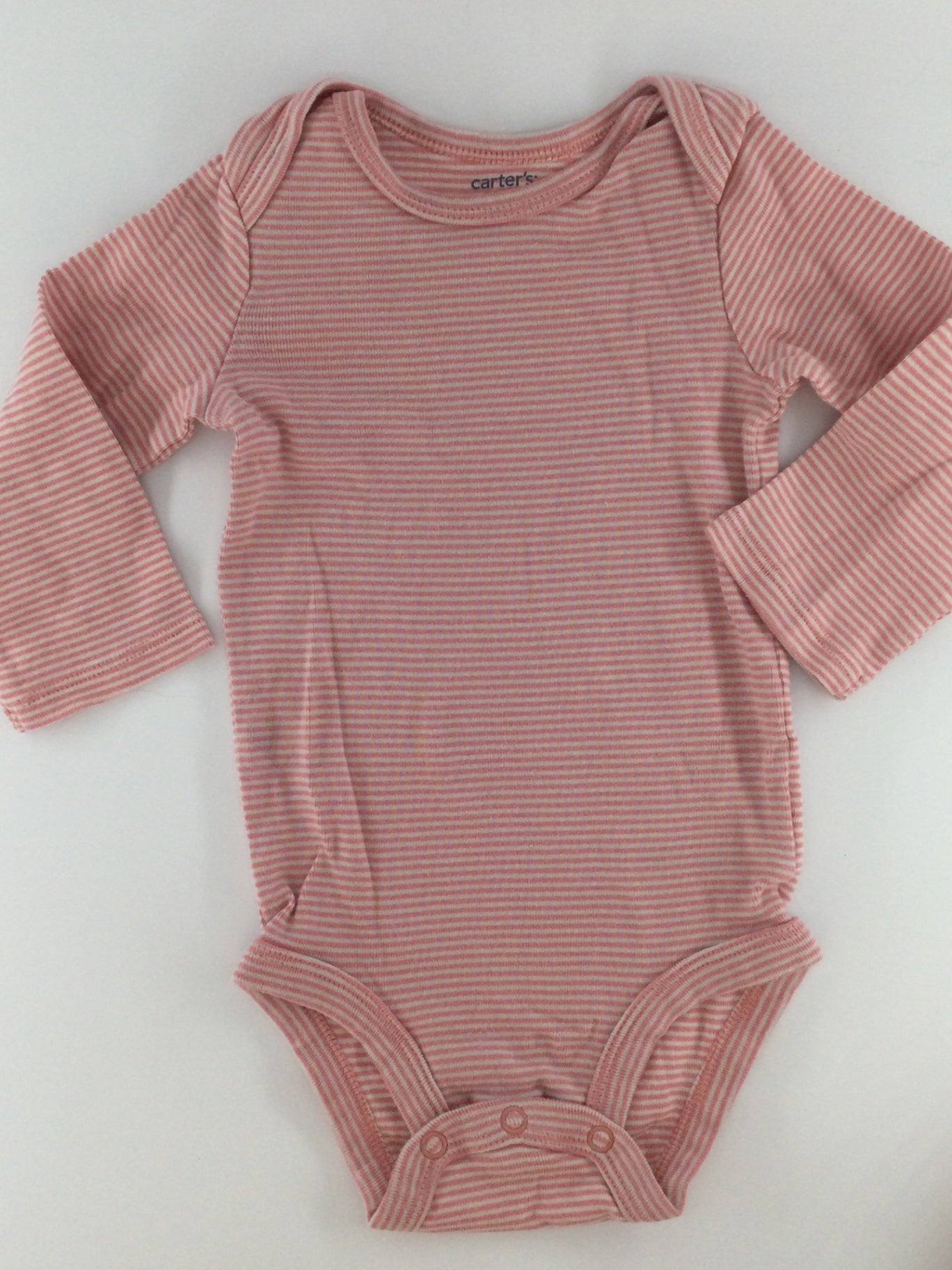 Carter's Baby Bodysuit 9-12m Pink w/ White Stripes
