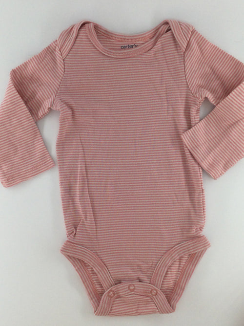 Carter's Baby Bodysuit 9-12m Pink w/ White Stripes