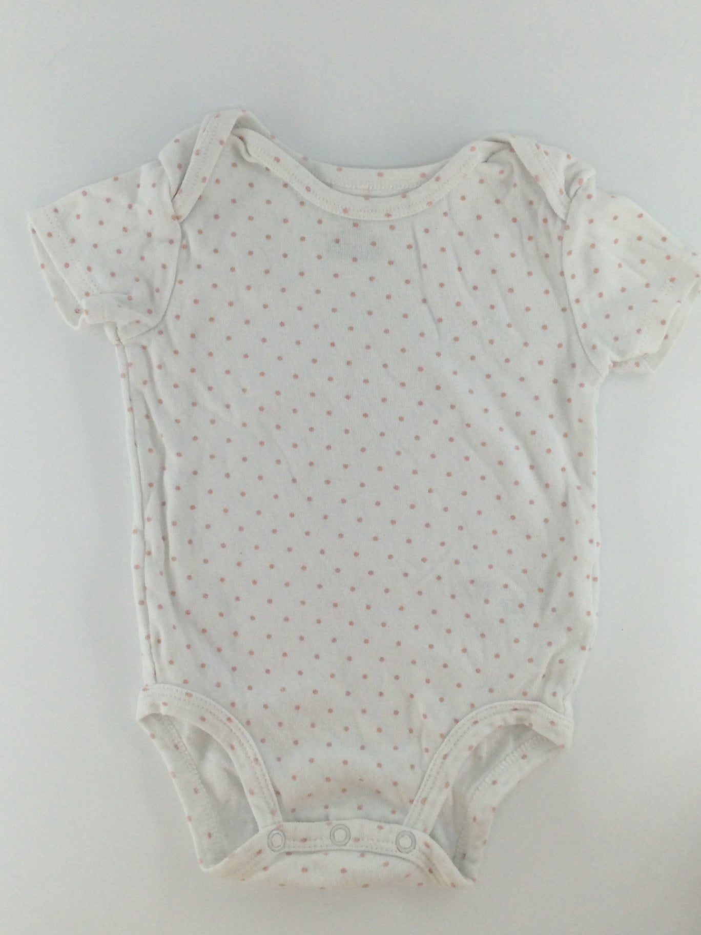 Carter’s Baby Bodysuit 9-12m White w/pink dots