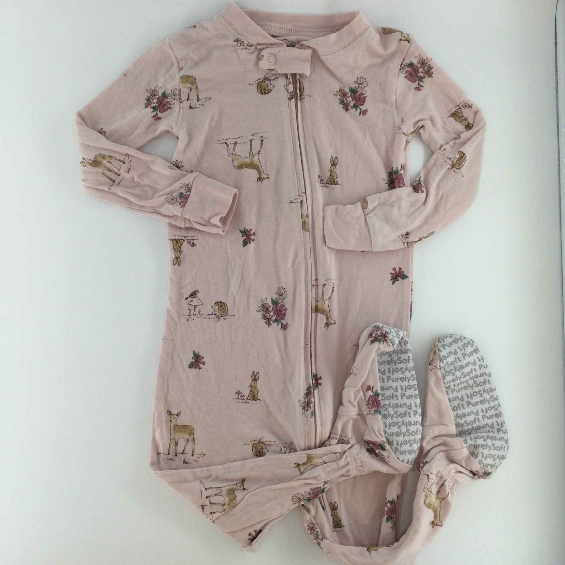 Purely Soft Baby Sleeper 12-18m Pink w/ Deer