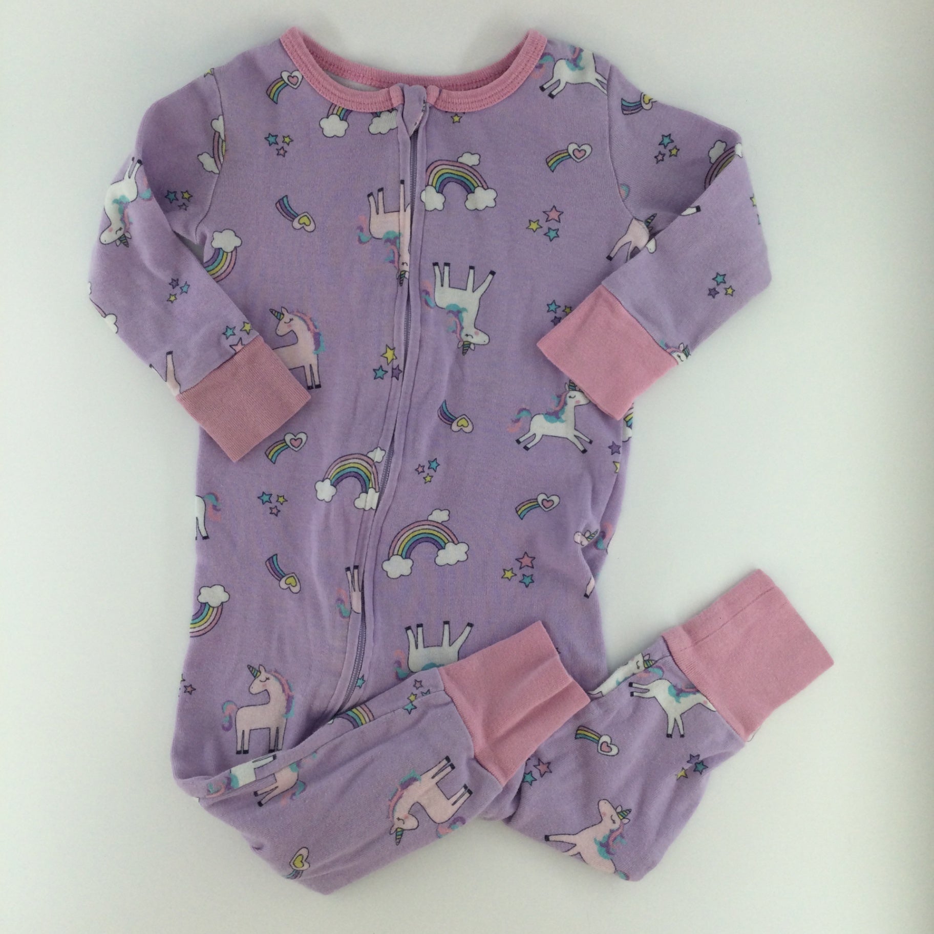 Kids Headquarters Baby Sleeper 12-18m Purple w/ Unicorns